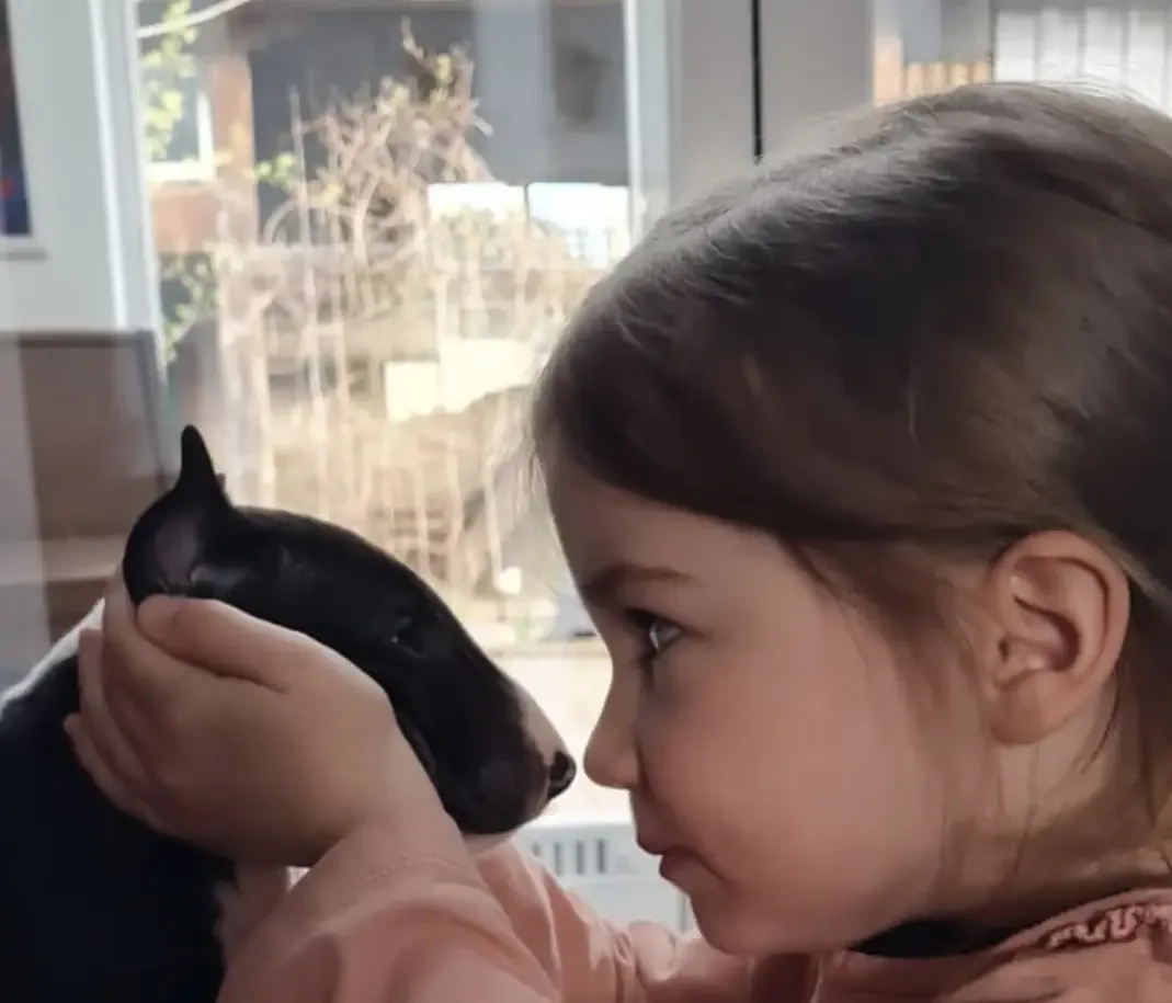 Katelynn sharing a quiet moment with a dog